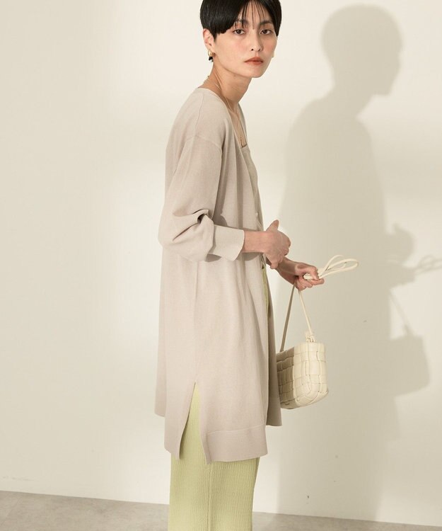 AMERICAN HOLIC ウォッシャブルVネックロングカーディガン Light Beige
