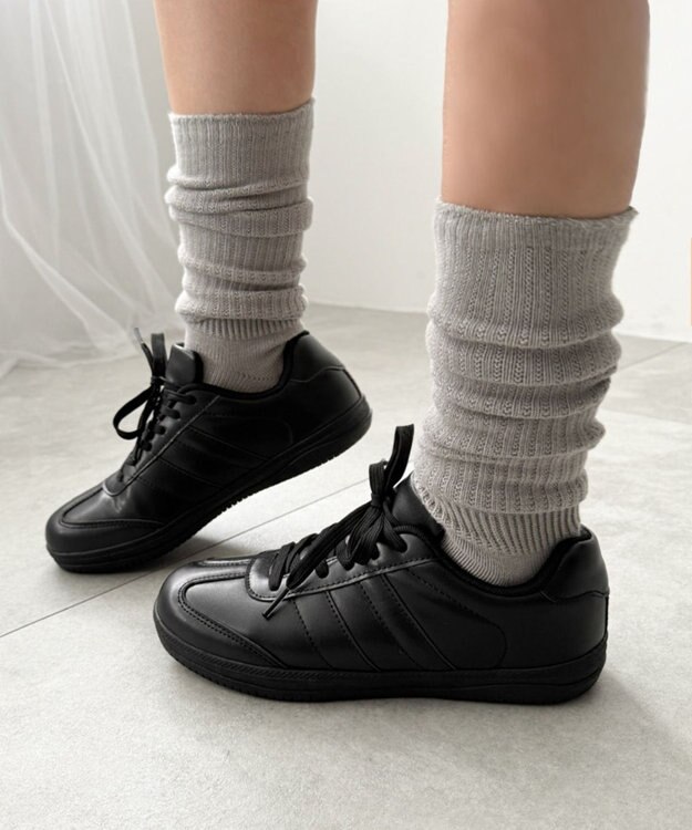 WEGO 2ラインローカットスニーカー ブラック