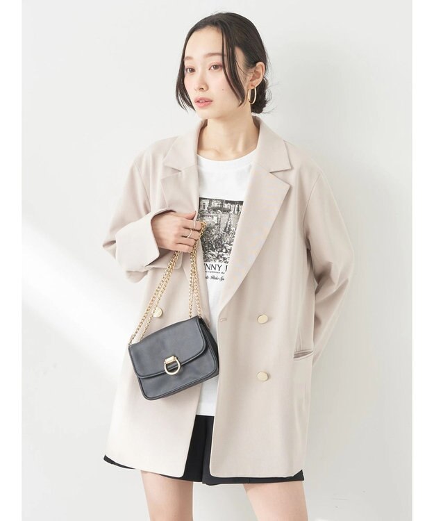 earth music&ecology ダブルテーラードジャケット Beige