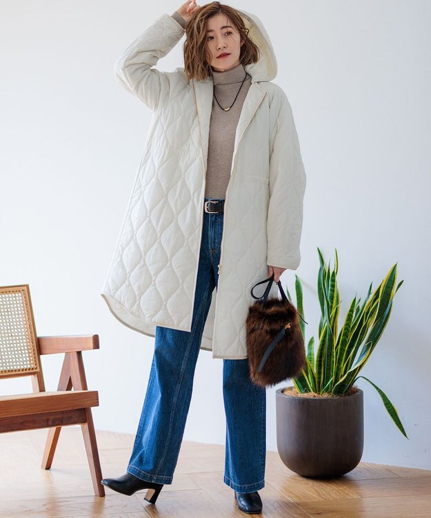 23区 【Oggi1月号/CLASSY.11月号掲載】ウーステッドウール リブタートルネック ニット ベージュ系