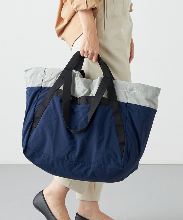 LA BAGAGERIE 【MONICA】ダブルハンドル　パッカブルビッグバッグ ネイビー