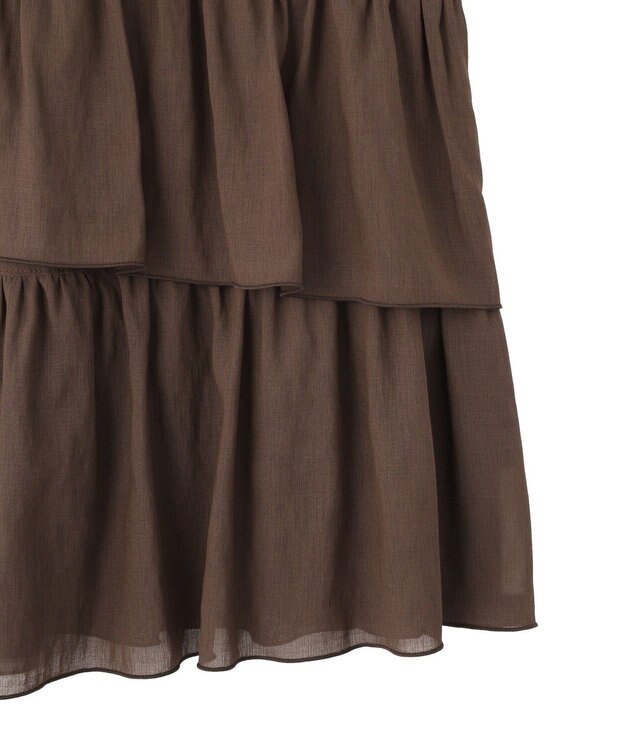 YECCA VECCA アシメラッフルスカート Brown
