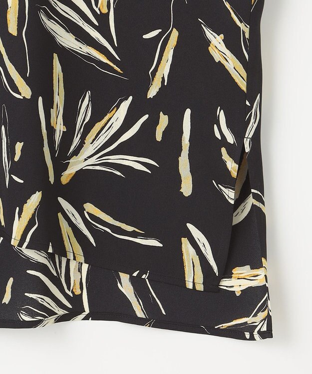 23区 S 【洗える】スリークボタニカルプリント ブラウス ブラック系
