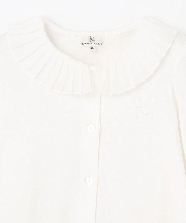 組曲 KIDS 【110-140㎝】プリーツカラー ブラウス オフホワイト系