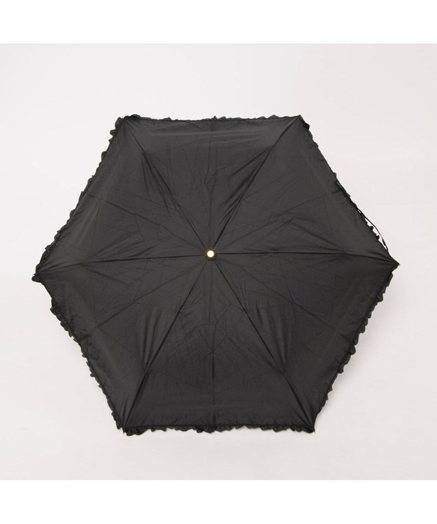 UNBILLION カシュネ cachenez / PUヒートカットフリル3段折りたたみ傘 ブラック