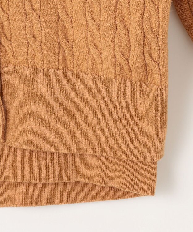 Feroux 【古畑星夏さん着用・アンサンブル】ロゴ刺繍入りケーブルアンサンブル ニット キャメル系