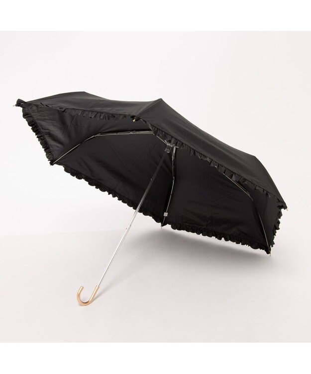 UNBILLION カシュネ cachenez / PUヒートカットフリル3段折りたたみ傘 ブラック