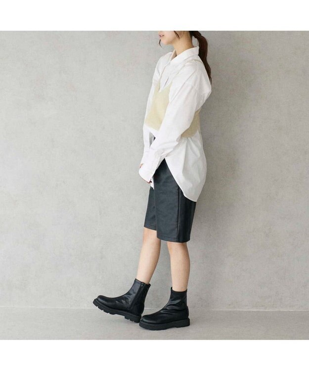 MODE ET JACOMO <carino>【レイン対応】厚底ショートブーツ ブラック