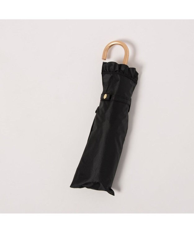 UNBILLION カシュネ cachenez / PUヒートカットフリル3段折りたたみ傘 ブラック