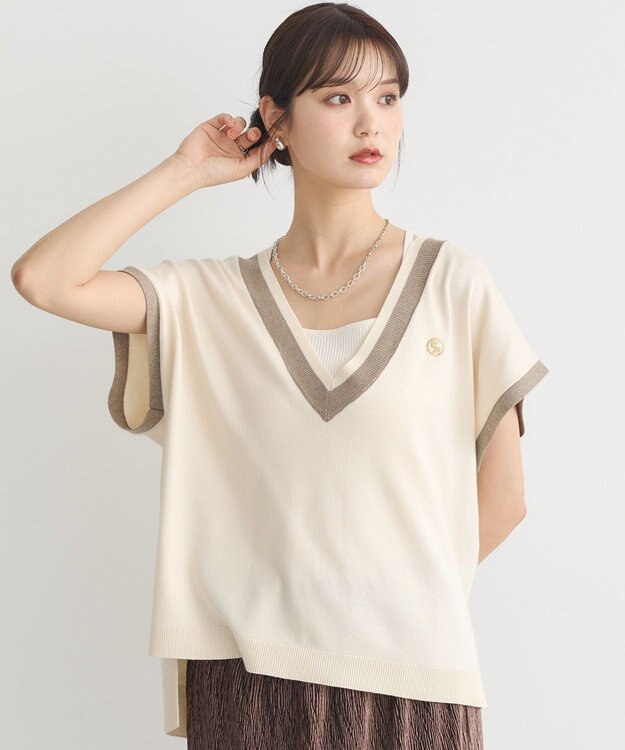 earth music&ecology チルデンライクベスト Ivory