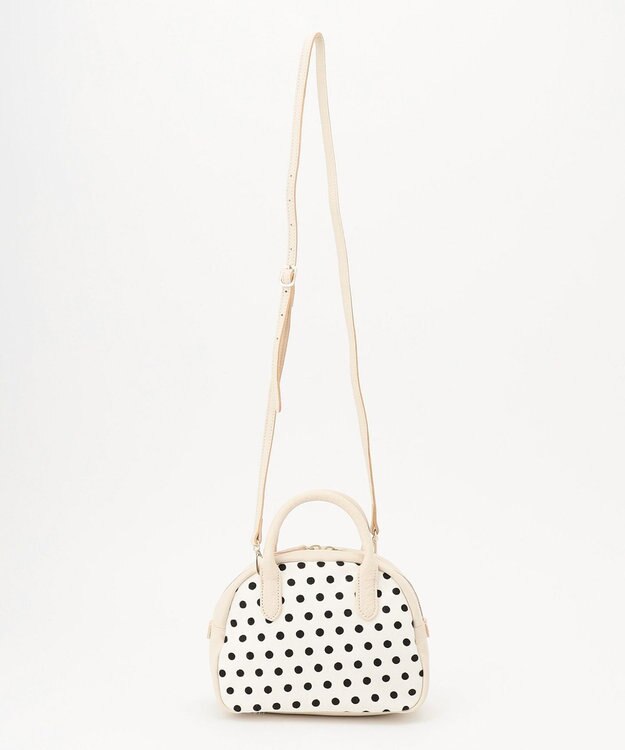 UNBILLION perche 牛革ハラコタイプ×ゴートハーフムーン2wayボストン アイボリー