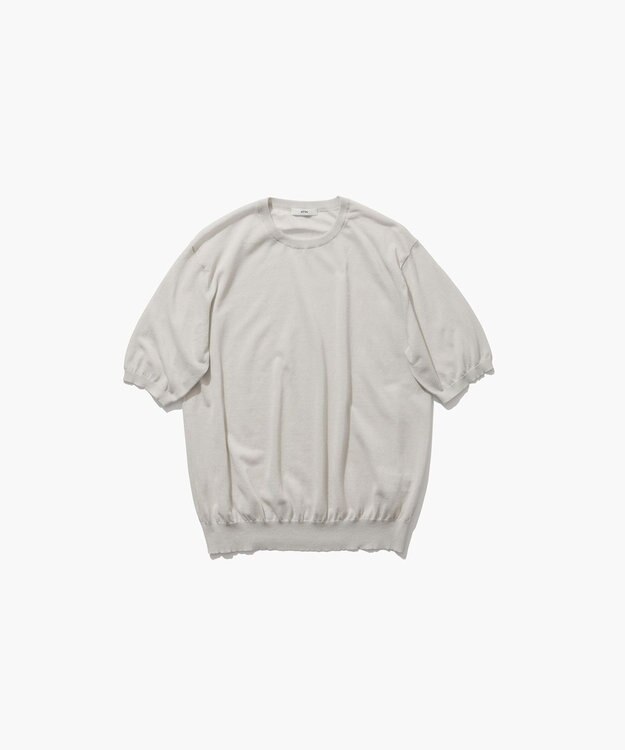 ATON HIGH TWIST COTTON | クルーネックセーター LIGHT GRAY
