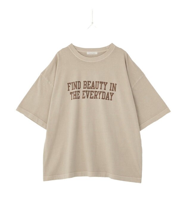 Green Parks ピグメントロゴＴシャツ Beige
