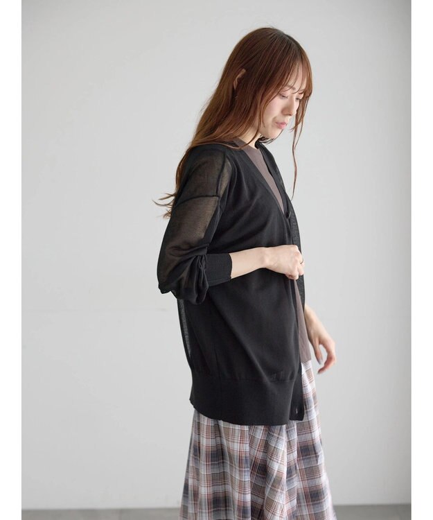 Te chichi 14GミドルVネックカーディガン《2026 SUMMER LOOK item》 ブラック