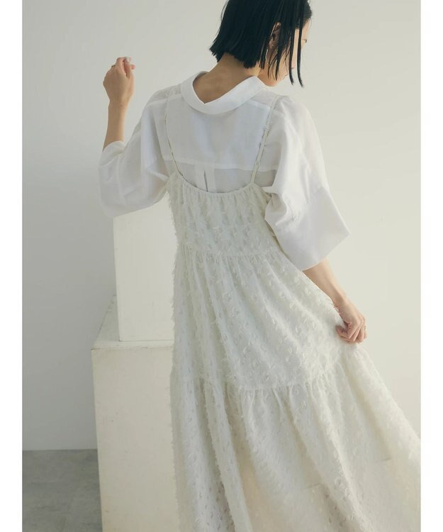 Green Parks armonia.フェザージャガードキャミワンピース Ivory