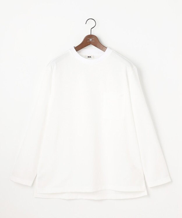 JOSEPH ABBOUD 【キングサイズ・JAPANファブリック・日本縫製・清涼】ミラノリブWフェイス長袖Tシャツ ホワイト系