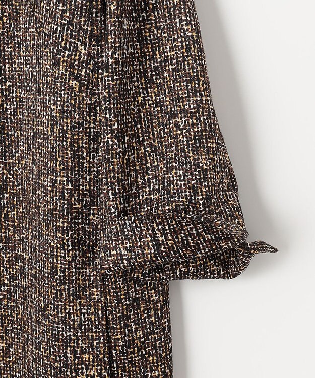 自由区 【XSサイズ～/洗える】ストレッチツイードプリント ワンピース ダークブラウン系5