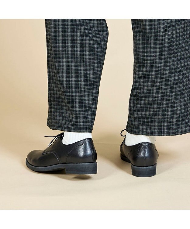 ing <ing>ソフトレザーレースアップシューズ ブラック