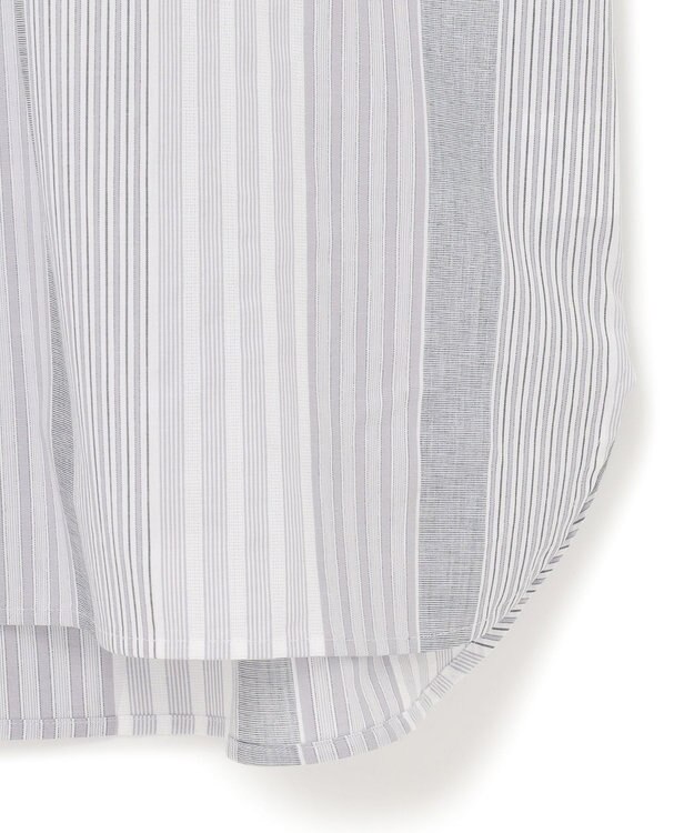J.PRESS YORK STREET 【WOMEN】マルチストライプ シャツワンピース グレー系1