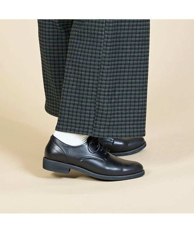 ing <ing>ソフトレザーレースアップシューズ ブラック