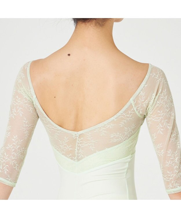 Chacott 6分袖レオタード リーフグリーン