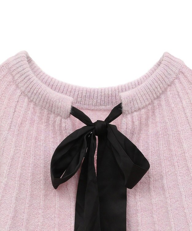 Green Parks ボウタイリボン付きニット Light Pink