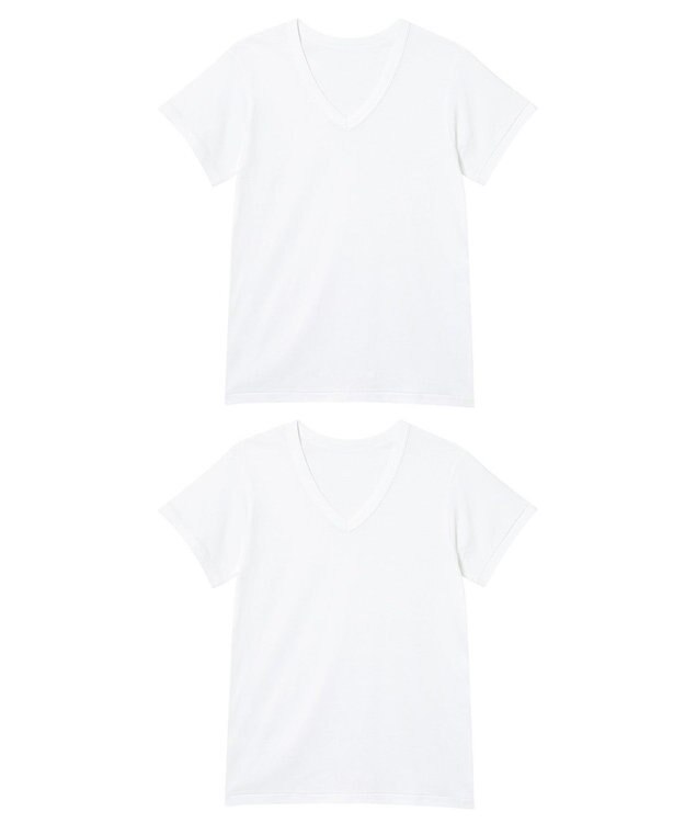 WACOAL MEN インナーシャツ 【2枚組】 3分袖 半袖 綿100%(本体) 伸縮性 肌着 下着 インナー 白 メンズ GL3500 /ブロス バイ ワコールメン ホワイト