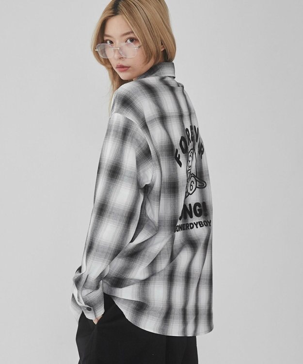 WEGO 【ユニセックス着用ITEM】グラフィックオンブレチェックシャツ（LS） 柄2