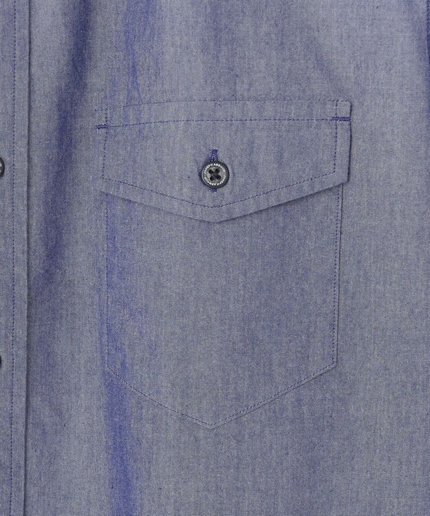 JOSEPH ABBOUD 【キングサイズ・環境配慮型素材】ビオグレースシャンブレー シャツ ネイビー系