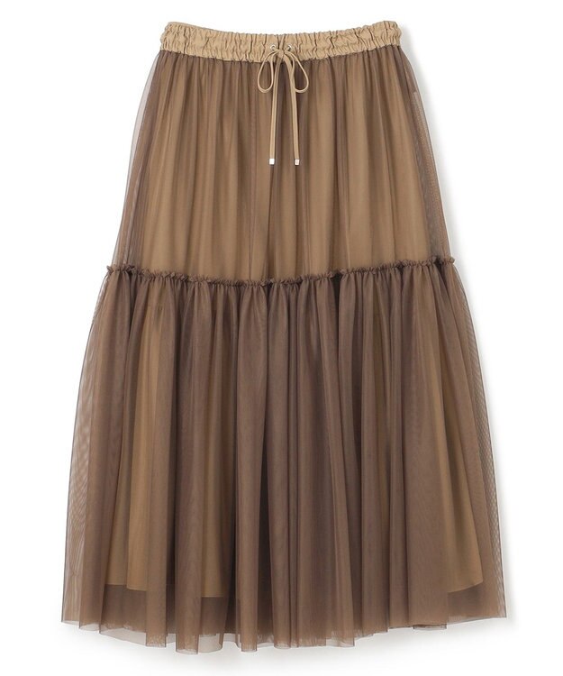 uncrave 【撥水・UVカット】ナイロンタスラン ティアードスカート（uncrave WHITE） ベージュ