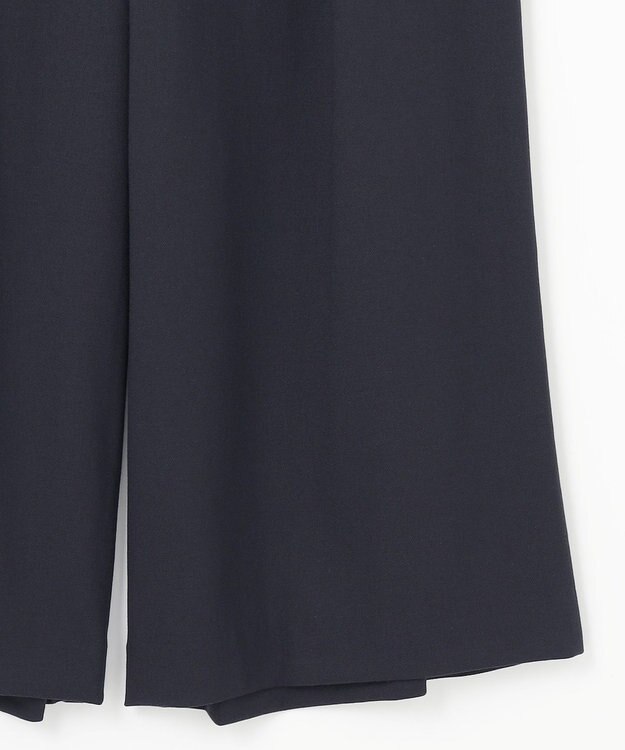 自由区 S 【洗える】ビエラストレッチワイド パンツ ネイビー系