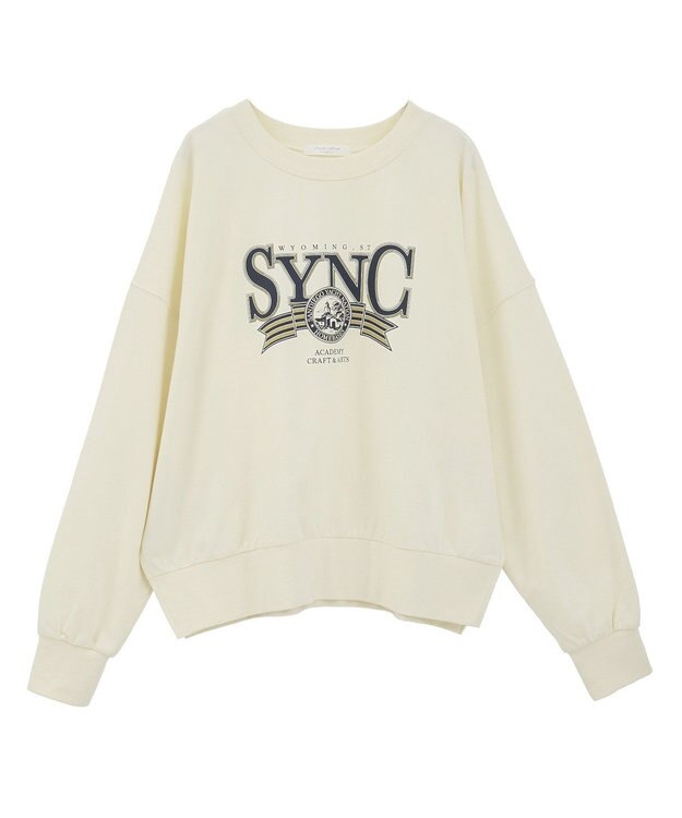 Green Parks アソートカレッジロゴ裏毛プルオーバー Ecru