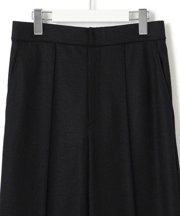 23区 ウールミルドジャージー セミワイド パンツ ブラック系