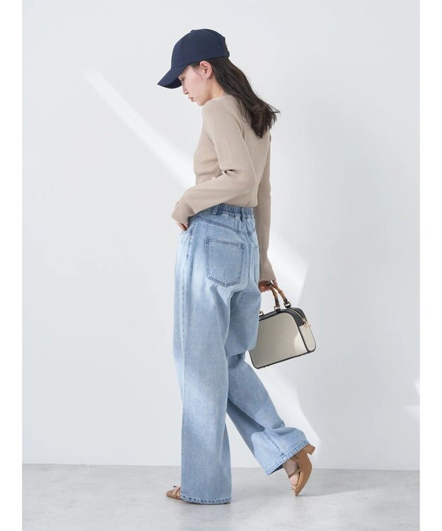 earth music&ecology タックルーズデニムパンツ Light Indigo