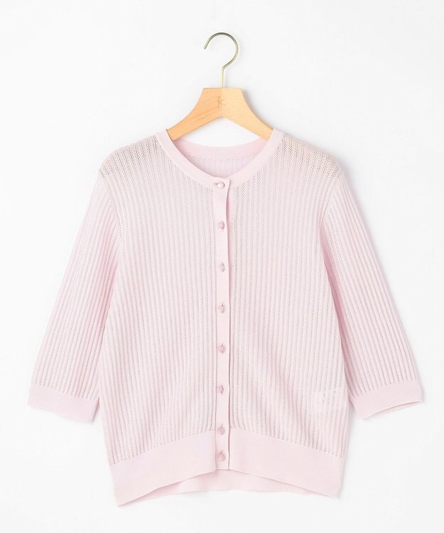 組曲 L 【先行予約・前後着用可】レーシーニット カーディガン スプレーピンク系