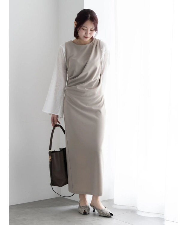 Te chichi クレープフレアスリーブブラウス【AOYAMA FASHION ASSOCIATION × Te chichi】 オフホワイト