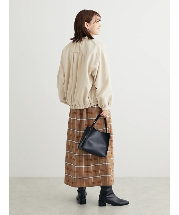 Green Parks ベルトデザインチェックＩラインスカート Beige