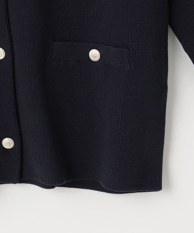 J.PRESS LADIES 【洗える】ORGANIC GASS COTTON クルーネック アウター ネイビー系