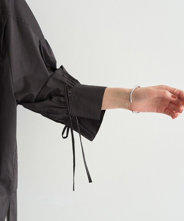 YECCA VECCA 【ORGABITS】5分袖スキッパーシャツ Charcoal Gray