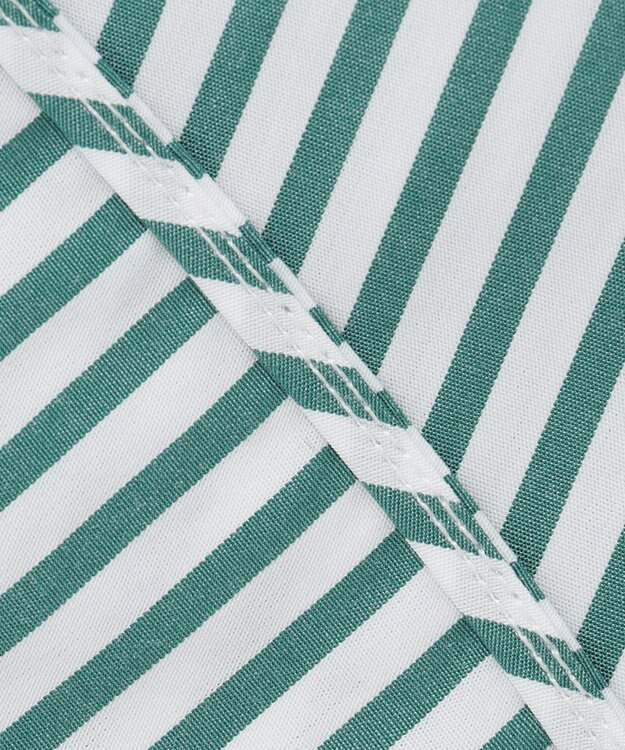 UNFILO 【洗える】イージーケア オーバーシャツ グリーン×ホワイト