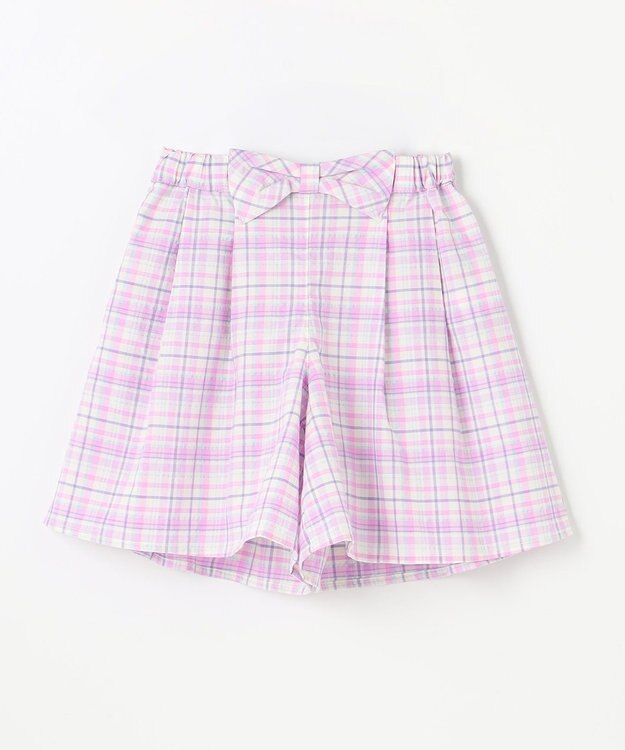 ANY KIDS チェック柄キュロット ラベンダー