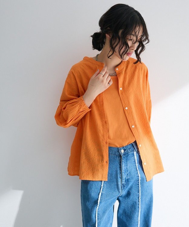 Green Parks Ｉ　ＳＥＴ２点　刺繍ブラウス＋タンクトップ Orange