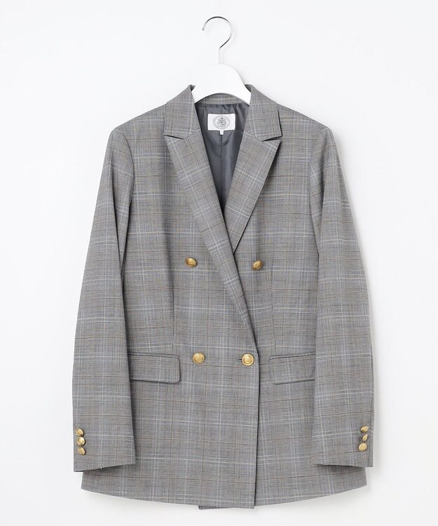 J.PRESS LADIES L ANASTASIAトロ ダブル ジャケット グレーチェック系