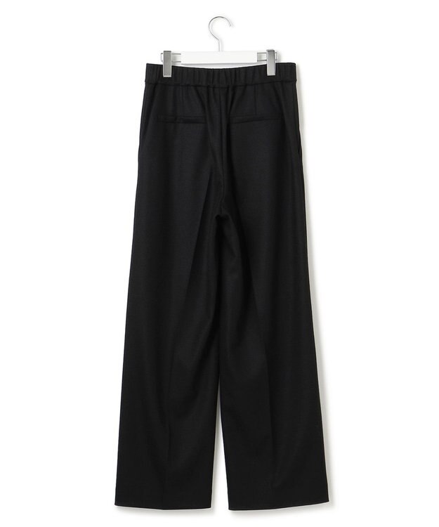 23区 ウールミルドジャージー セミワイド パンツ ブラック系