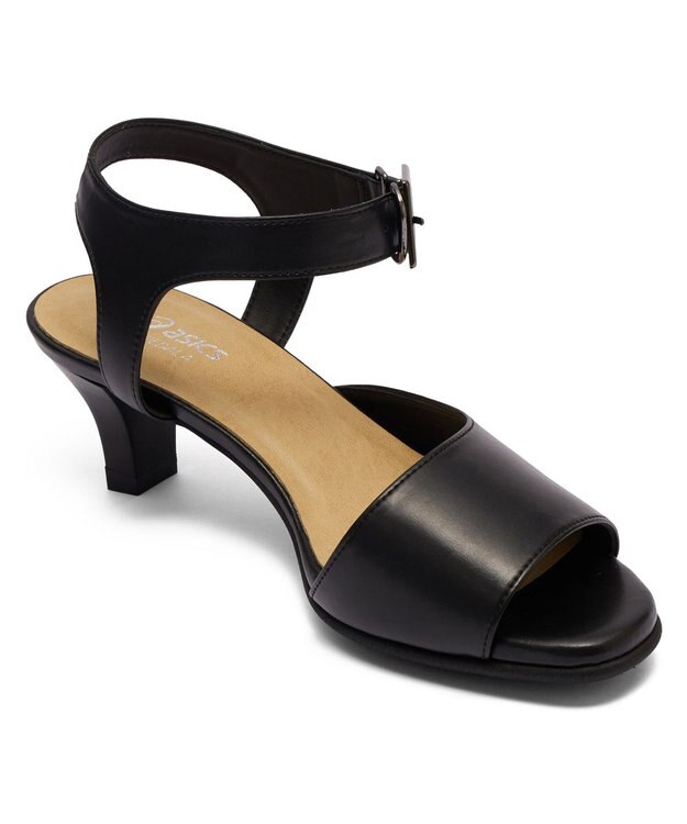 ASICS WALKING ペダラ ヒールサンダル 2E 5.0cmヒール ブラック系