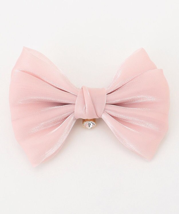 ANY KIDS オーガンジーリボンヘアクリップ ピンク