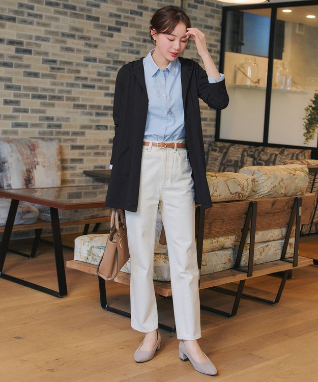 Tiaclasse L 【おのののかさん着用】「サマケア 」フード付きカットソーロングカーディガン ブラック