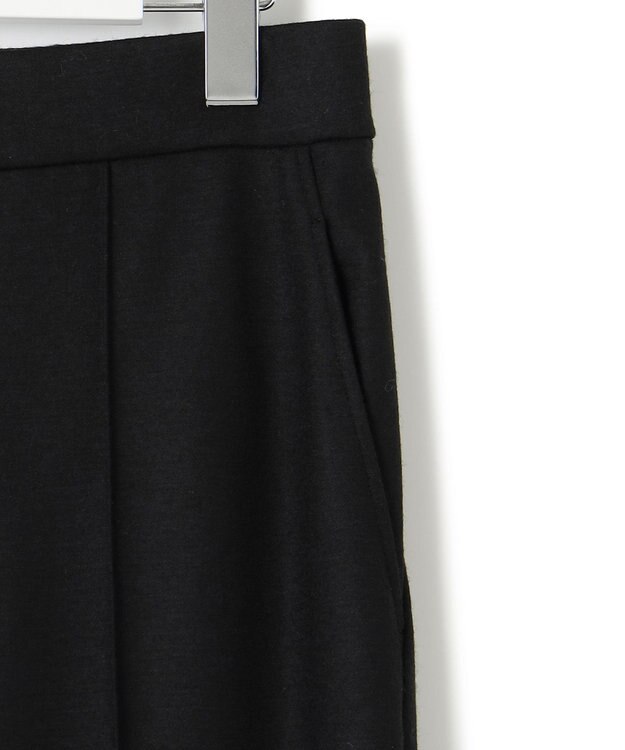 23区 ウールミルドジャージー セミワイド パンツ ブラック系