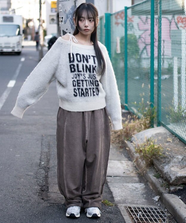 WEGO 【ユニセックス着用ITEM/ウエストゴム】スウィッチングスウェットパンツ ブラウン