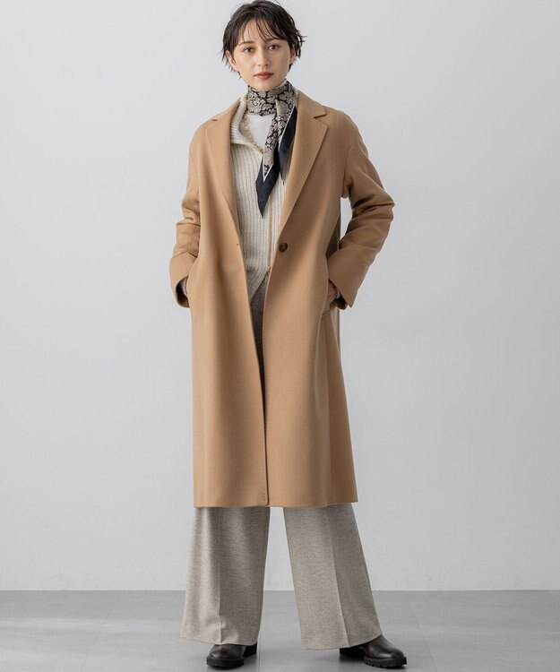 23区 S 【CLASSY.掲載/洗える】スムージーコットン タートルネック ニット ホワイト系